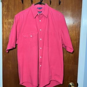 Nautica Men's Vintage Salmon Color Casual Button-Down Shirt